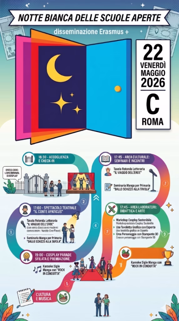 Locandina e programma dell'evento della Notte Bianca